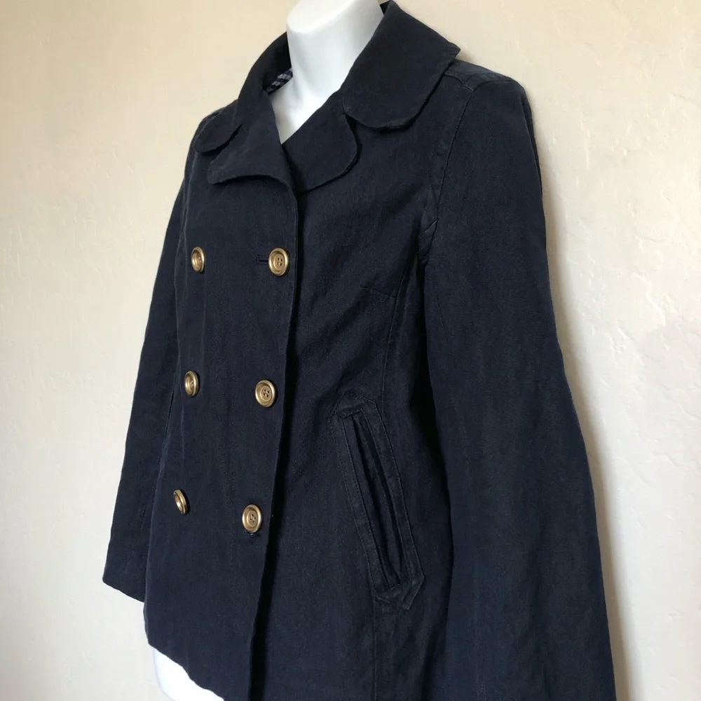 J.Crew Indigo Double Breasted Blazer Sz 8 - Picture 6 of 13